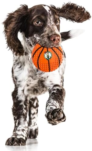 Pets First NBA Boston Celtics Hard-Nylon Bacon-Flavored Basketball Chew Toy, Indestructible Dog and Cat Chewy Toy, Tug, Fetch Toy, Sporty Fun Toy for Dogs