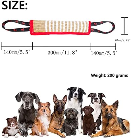 Clysoru Dog Tug Toy Tough Jute Bite Pillow Lasting Training Equipment Puppy to Large Dogs Interactive for Large and Small