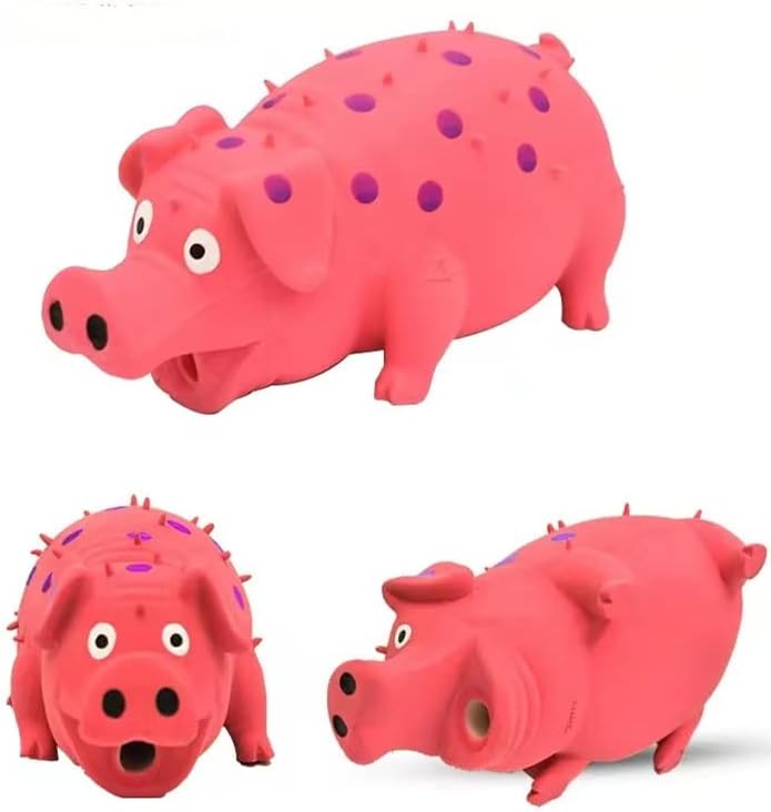 Squeaky Pig Dog Toys, 2 Pack Grunting Pig Dog Toy that Oinks Grunts for Small Medium Large Dogs, Grunting Pig Sound Play Dog Toy