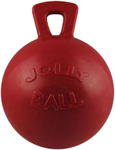 Jolly Pets Tug-n-Toss Dog Toy Ball with Handle, 10" XL, Red