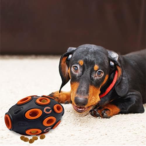 First NFL Chicago Bears Football Treat Dispensing Toy for Dogs and Cats, Interactive Fun, Natural Rubber