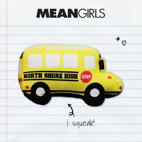 Mean Girls, Plush Dog Toys, Interactive Schoolbus with Squeaker, Large