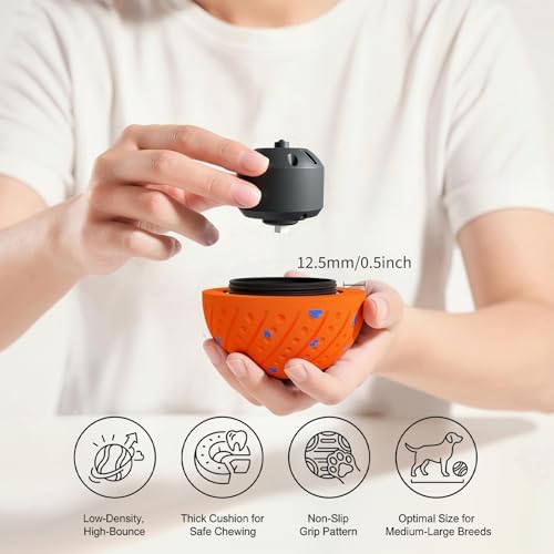 Dog Toys for Medium Large Dogs to Keep Them Busy, Smart Interactive Dog Balls with Automatic Moving Bouncing Vibrating for Enrichment, Mental Stimulation, Anti Boredom, Orange