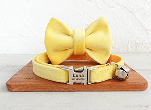Cat Collar Personalized with Name Phone Number Engraved,Customized with Bell for Small Dogs Puppy Kitten