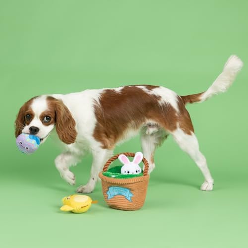 Fringe Studio Plush Dog Toy, Hide & Seek Burrow 4 Pieces Set, Egg Hunt Squad, Petshop Collection (289253)