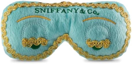 Dog Diggin Designs Sniffany & Co Plush Eye Mask Dog Toy | Luxury-Inspired Parody Fashion Accessory with Built-in Squeaker, Soft Plush Novelty Dog Toy & Chic Playtime Accessory