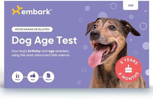 Embark Dog Age Test Kit – Estimates Dog's Age & Birthday from DNA | DNA age test for dogs using methylation science. Ideal for rescue & unknown-history dogs. Includes life-stage care tips.