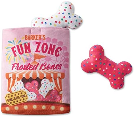 Fringe Studio Hide & Seek Burrow Plush Dog Toy Set, FUNZONE Bones(289211), Multicolored