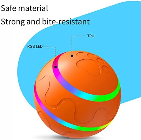 Ball Toy for Dogs, Waterproof Interactive Dog Toys Ball, Automatic Moving Dog Toy for Keep Them Busy, Remote Control Shaking Pet Ball, USB Rechargeable (Orange,with Remote Control)