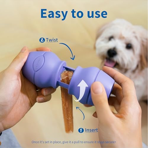 PetClan Chewise Bully Stick Holder for Dogs, Metal Teeth Dog Chew Holder