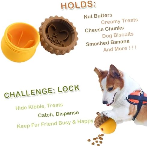 Acorn Dog Puzzle Toy for Medium Small Dogs, Treat Dispensing Dog Toys for Moderate Chewers, Puppy Teething Toys to Keep Them Busy, Interactive Pet Toys for Dogs, Dogs Gifts