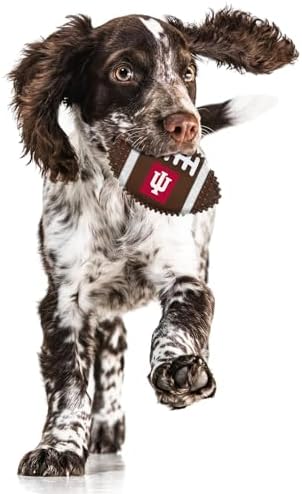Pets First NCAA Indiana Hoosiers Mega-Chew Hard Nylon Bacon-Flavored Bone Football Chew Toy. Interactive Tasty & Fun Chew Toy. Indestructible Strong Durable Tough Dog Toys for Aggressive Chewers
