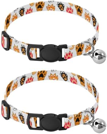 Cute Cat Paws Easy to Wear Dog Collar 2 Pack Comfortable Cat Collar