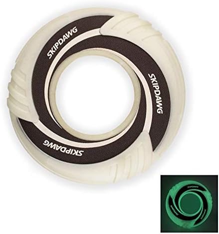 SKIPDAWG Dog Flying Disc Tug Toy, Glow Dog Fetch Toy for Outdoor Play