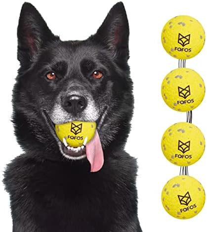FOFOS Dog Balls Tennis Balls Dog Chew Toys for Aggressive Chewers ETPU 4Pcs
