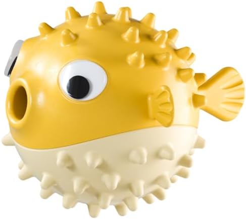 Dog Balls with Bell Sound, Interactive Dog Toys,Treat Dispensing Dog Toys, cat Toys Balls，Rubber Elastic Ball Toys for Small/Medium/Large Cat and Extra Small/Small Dogs (Yellow)