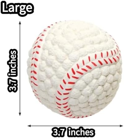Squeaky Chew Dog Toys Interactive Sports Balls with Squeaker Soft Latex Rubber Bouncy Fetch Ball Toy (Soccer, Volleyball, Football, Tennis) for Puppy & Dog (Tennis,Large)