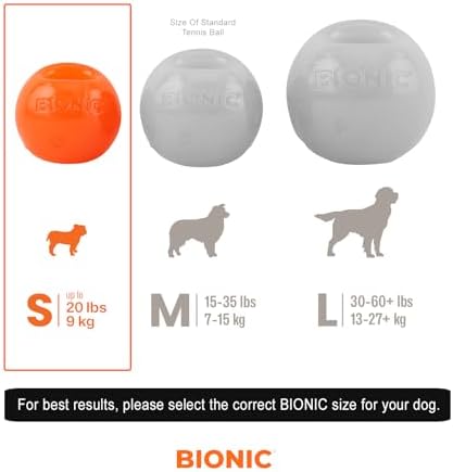 BIONIC Ball Dog Toy for Dogs Up to 20 lbs, Small