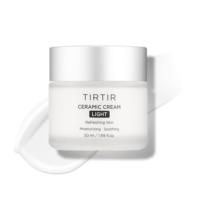 TIRTIR Ceramic Cream Light | Deep moisturizer for Glass Skin, Polyglutamic acid, Centella Asiatica Extract, Skin barrier, Lightweight, Mild, Nature derived ingredients, Dry skin, Korean skincare
