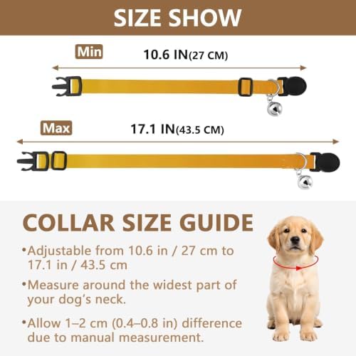 Gradient Orange Cat Neck Collar, 2 Pack Breakaway Cat Collars with Bell