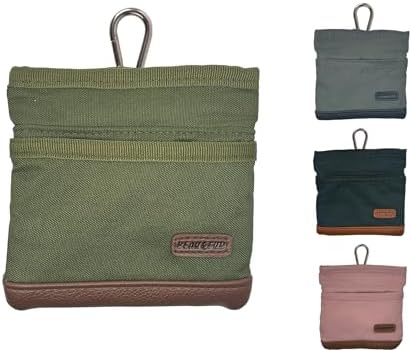 BEAU&FUR Small Large Dog Treat Pouch with Clicker for Training (Green, With Leash)