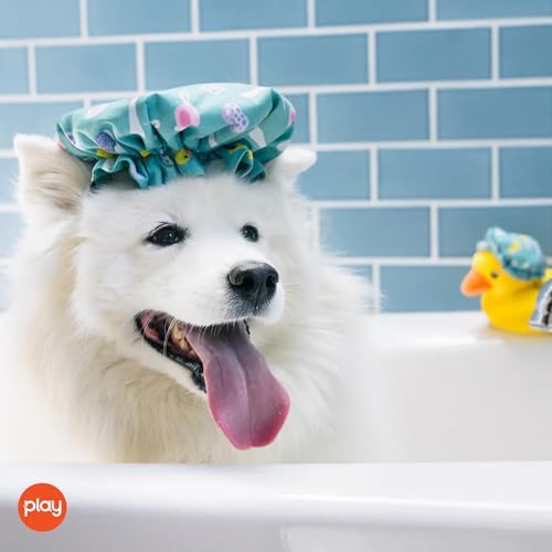 P.L.A.Y. Cute Plush Dog Toys - Splish Splash Bathtime Themed Durable Squeaker Crinkle Toy, Great for Puppies & Small, Medium, Large Dogs - Machine Washable, Recycled Materials (Shower Cap)