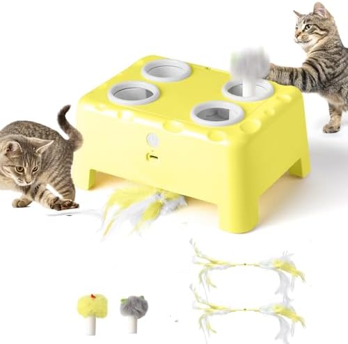 Wortade 2-in-1 Automatic Cat Toy, Interactive Cat Toy for Indoor Cats