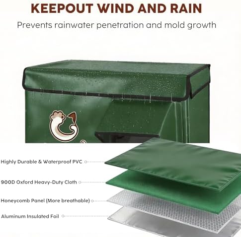 Weatherproof Outdoor Heated Cat House 24" x 20" x 15" Green