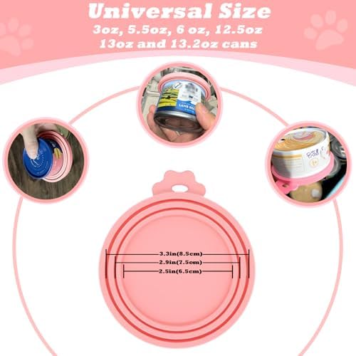 Cat Treat Spoon Squeeze & 3 Pcs Can Lids | Cat Treat Feeder for Liquid Snack | Universal Silicone Pet Can Covers BPA Free | Churu Spoon Dispenser(Pink)