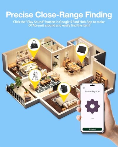 Air Tags for Android,Air Tags-1 Pack Android,2 Year Battery Life,Air Tracker Tags with 1 Lanyard,Google Find Trackers for Google'S Find Hub App,IP65 Waterproof Luggage Tracker for Keys