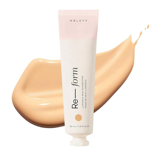 HALEYS Re-form Luminous Skin Foundation, VEGAN + CRUELTY-FREE, Blurs, Conceals, Blendable, Buildable Med-to-Full Coverage, Weightless, Oil-free, All-Day Wear, Hyaluronic Acid, All skin types (2.5)