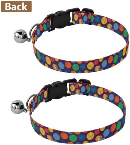 Colorful Doodle Circles Navy Easy to Wear Cats Collar 2 Pack Collar for Puppy