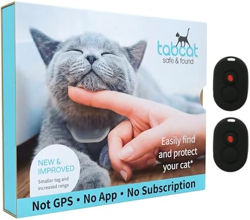 Tabcat V2 Cat & Kitten Tracker - More Accurate Than GPS - No Monthly Fee or Subscription - Includes 2 Homing Tags - Up to 150m Range - Small & Lightweight Tags Perfect to Find Indoor & Outdoor Cats
