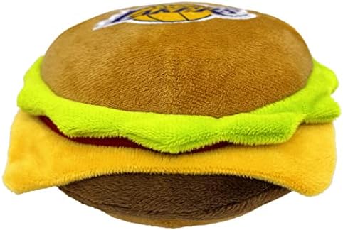 Pets First NBA Los Angeles Lakers Cheese Burger Plush Dog & CAT Squeak Toy - Cutest Stadium HAMBERGER Snack Plush Toy for Dogs & Cats with Inner Squeaker