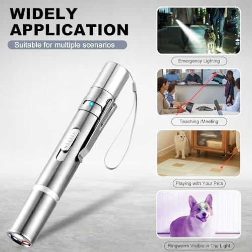 Cat Laser Pointer Toy, 3 Light Modes, 5 Fun Patterns, Interactive