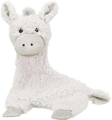 TRIXIE Be Eco Elenor The Donkey Plush and Crinkle Dog Toy for All Dogs, 16" No Stuffing with Squeaker Toy, 94% Recycle Material