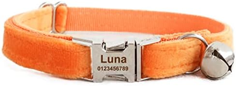 Cat Collar Personalized with Name Phone Number Engraved,Customized with Bell for Small Dogs Puppy Kitten