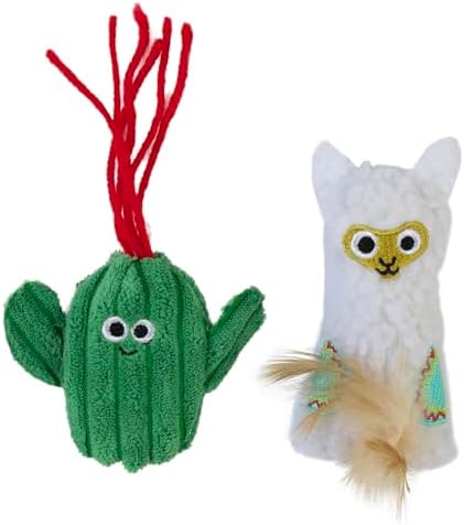 Mad Cat Lucky Llama Cat Toys with Catnip and Silvervine Blend, Pack of 2