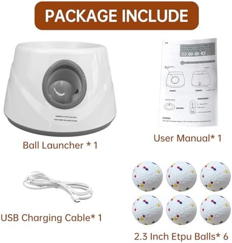 Automatic Dog Ball Launcher, 6 ETPU Balls, 20-45ft Distance