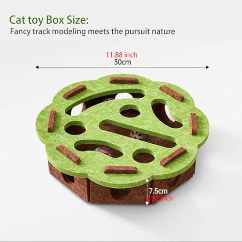ANIS・KEBBR Interactive Cat Scratch Puzzle Box Felt Maze Enrichment Self Play Toy for Indoor Kittens
