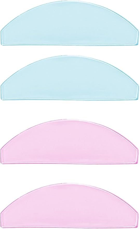 Libeauty 1mm Ultra Thin Flat Lash Lift Shields, Korean Lash Lift Pads for Step 1 Softening Only, Self Adhesive Glueless Silicone Lash Rods with Storage Case, Professional & DIY Supplies, Pink & Blue