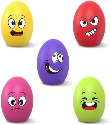 Squeaky Dog Toys, Soft Puppy Egg Balls, Funny Interactive Squeak Pet Chew Toy, [5 Pack] Fetch Play Balls Toy for Puppies Small Medium Breeds, 2.6"*1.8"