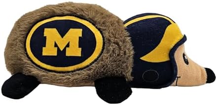 NCAA Michigan Wolverines Plush Hedgehog Toy for Dogs & Cats, Cool Soft Pet Toy for Fun and Interactive Play, Dog Chew Toy with Squeaker, Licensed Hot Pet Toy