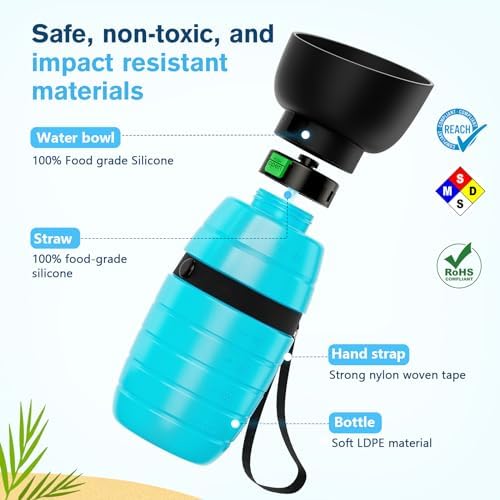 Pecute Portable Dog Water Bottle 29oz, Pet Walking Water Bottle