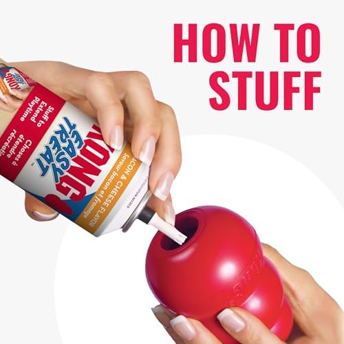 KONG Dog Treats Combo Pack - Includes Bacon/Cheese Snacks & Easy Treat Bacon/Cheese Spray - Toy Filler - for Training, Playtime & More - for Large Dogs