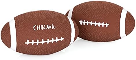 CHIWAVA 2PCS 6" Squeaky Latex Dog Toy Ball Football for Medium Large Dogs