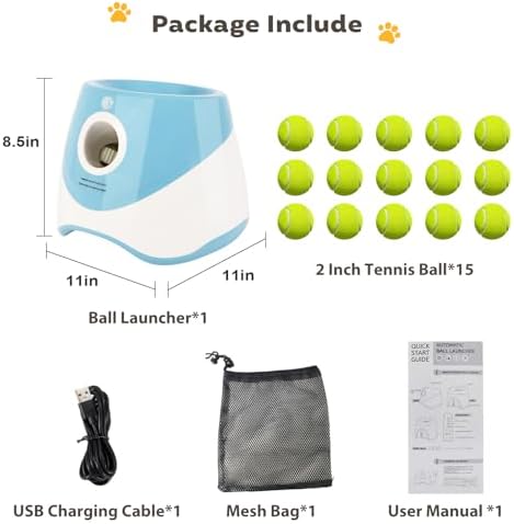 Automatic Ball Launcher for Dogs: Indoor Thrower Fetch Machine,Blue