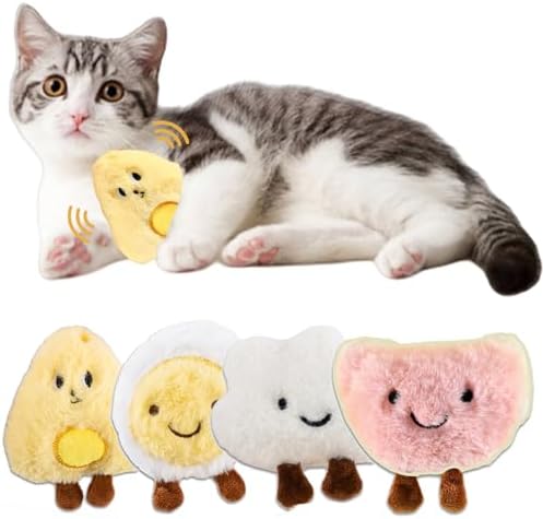 4 Pack Catnip Toys,Egg Yolk Shape Crinkle Toys for Indoor Cats