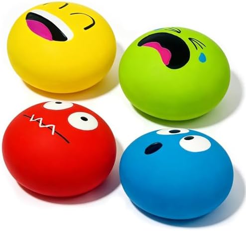 Latex Squeaky Dog Toys for Small Dogs & Mini Breeds, 2.2" Flat Ball