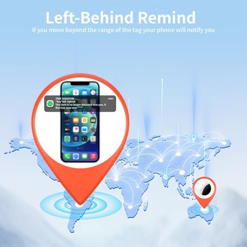 2 Pack Tracker Tags Finder Apple Find My MFi Certified Waterproof iOS Only | Bluetooth Air Smart Tags Item Finder Locator Worldwide Tracking for Key Pets Wallet Backpack Dogs Luggage Replaceable Battery